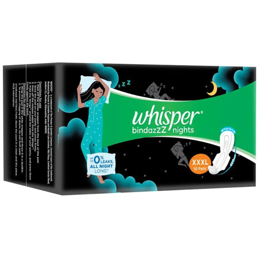 Picture of Whisper Bindazzz Nights  XXXL 10 pcs