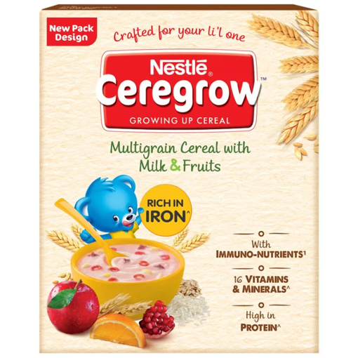 Picture of Nestle Ceregrow Multigrain Cereal with Milk & Fruits 2-5 Years 300 g Box