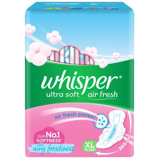 Picture of Whisper Ultra Soft Air Fresh Sanitary Pads Xl 50 pcs