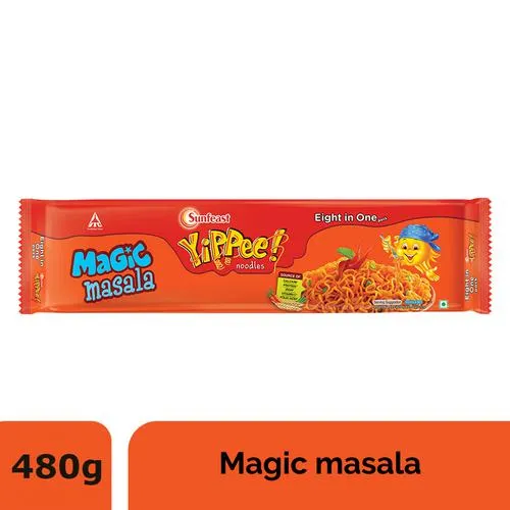 Picture of Sunfeast YiPPee! Magic Masala Instant Noodles, 480 g (Pack Of 8)