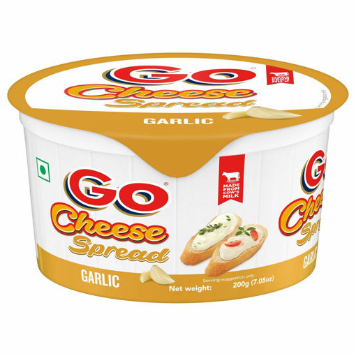 Picture of Go Cheese Spread Tub Garlic Jar 200g