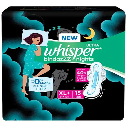 Picture of Whisper Ultra Overnight Sanitary Pads XL Plus Wings 15pcs