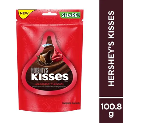 Picture of Hersheys Kisses Special Dark N Almonds Chocolate 100.8g