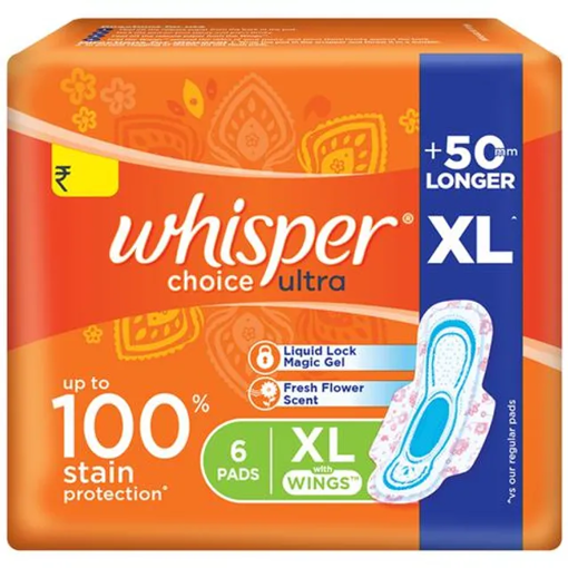 Picture of Whisper Choice Ultra Sanitary Pad XL 6 pcs