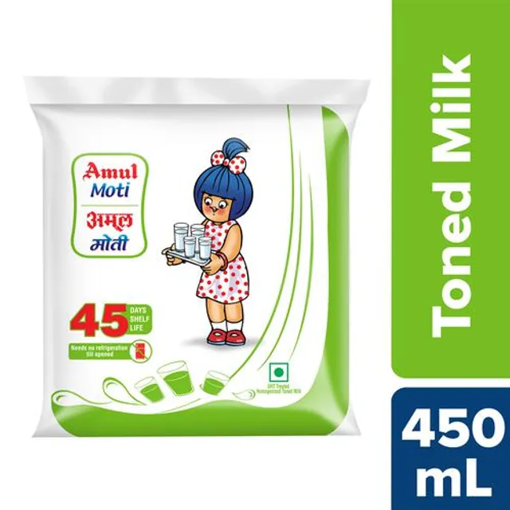 Picture of Amul Moti Toned Milk 450 ml Pouch