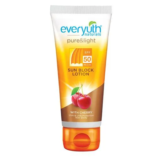 Picture of Everyuth Naturals Pure & Light SPF 50 Sun Block Lotion Cherry 50 g