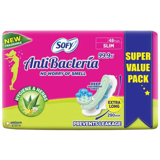 Picture of Sofy Anti-Bacteria Sanitary Pad Extra-Long 48 pcs