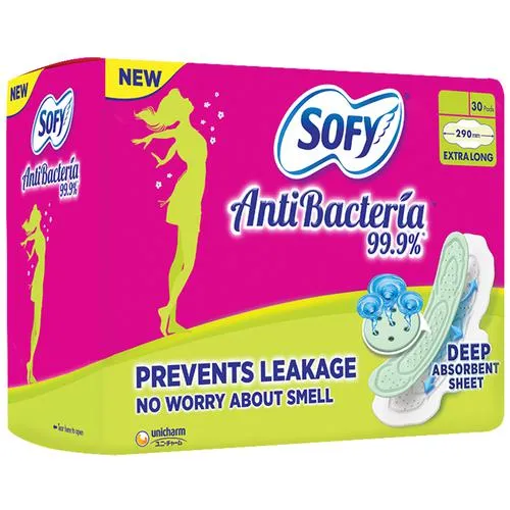 Picture of Sofy Anti-Bacteria Sanitary Pad Extra-Long 28 pcs
