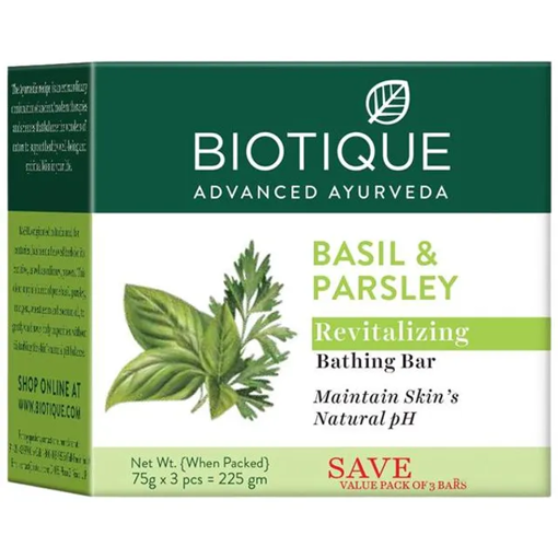 Picture of BIOTIQUE Soap Basil & Parsley 75G Pack of 3