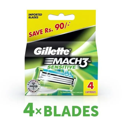 Picture of Gillette Mach3 Sensitive Blades Cartridge 4 pcs